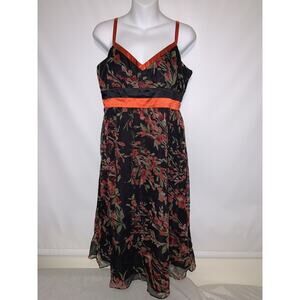 Spenser Jeremy Silk Black And Red Dark Romantic Dress Size 10